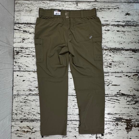 5.11 Tactical Women's Azurite Pants Covert Green Size 16 New with Flaw Cargo - Picture 2 of 14